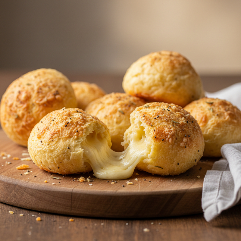 Pãezinhos de Queijo Proteicos assados em uma assadeira, mostrando a textura crocante por fora e macia por dentro, prontos para consumo.