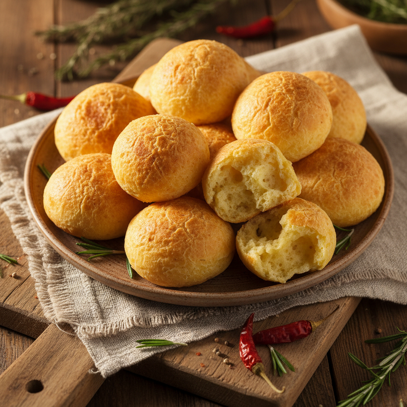 Pão de queijo proteico fit dourado e crocante, pronto para ser saboreado como um snack saudável.