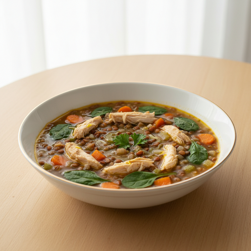 Sopa de Lentilha e Frango Fit: Nutrição, Sabor e Recuperação no Prato! - uma opção de receita sopa lentilha frango.
